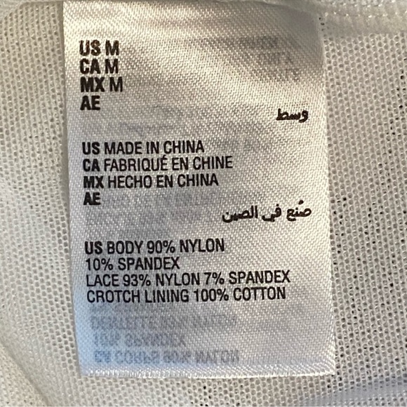 NEW INC International Concepts Long Sleeve Lace Mesh Thong Washed White Bodysuit - Picture 10 of 11